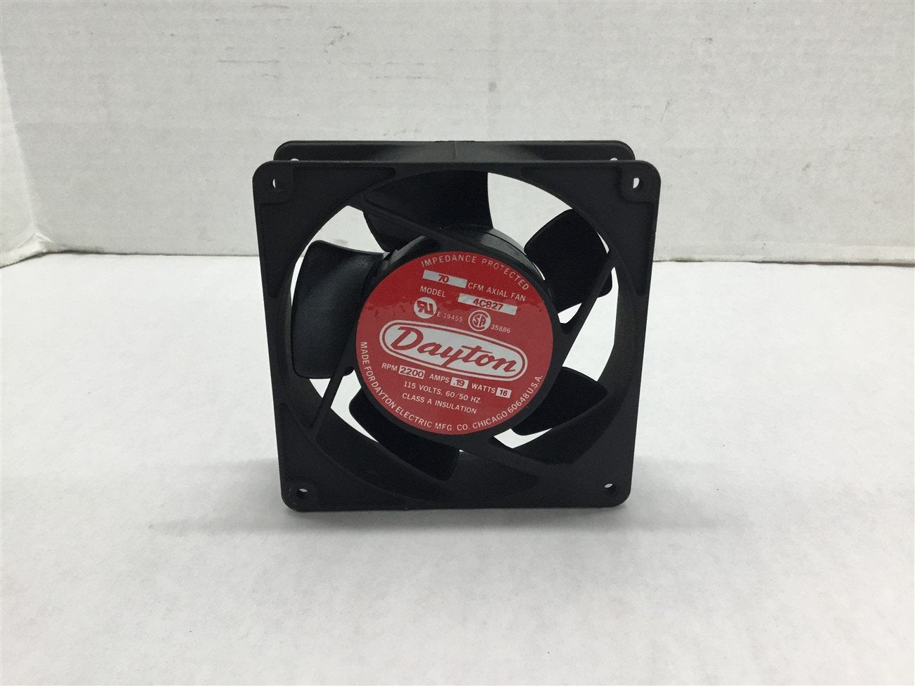 Dayton 4C827 Axial Fan 70 CFM 2200 Rpm