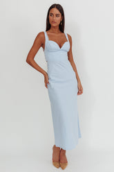 Moonlit Reverie Twist Back Maxi Dress Blue