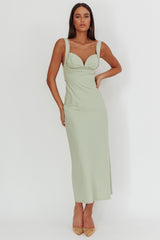 Moonlit Reverie Twist Back Maxi Dress Sage