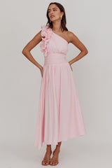 Antheia One-Shoulder Maxi Dress Baby Pink