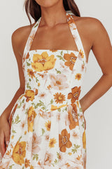 Shaya Tiered Ruffle Maxi Dress Floral Yellow