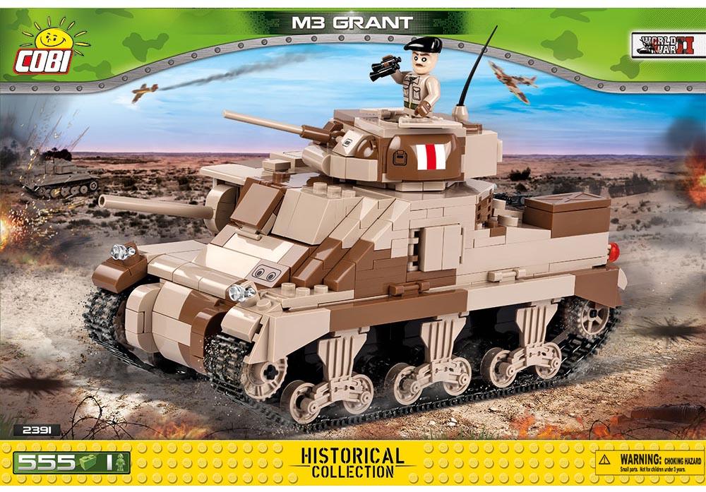Voorkant van de Cobi 2391 bouwset historical collection world war 2 m3 grant tank