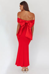 Dancing Queens Bow Back Maxi Dress Red