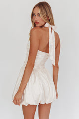 Angelico Halterneck Balloon Mini Dress Cream