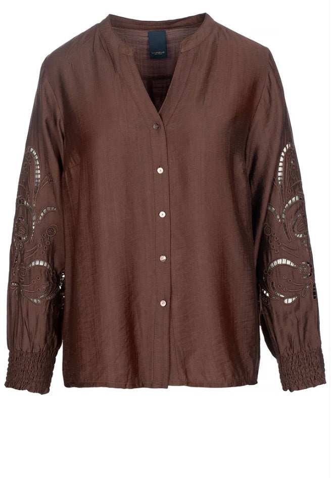 Blouse Ari Siermouw V Bruin