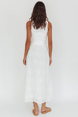 Dalayla Sleeveless Eyelet Maxi Dress White