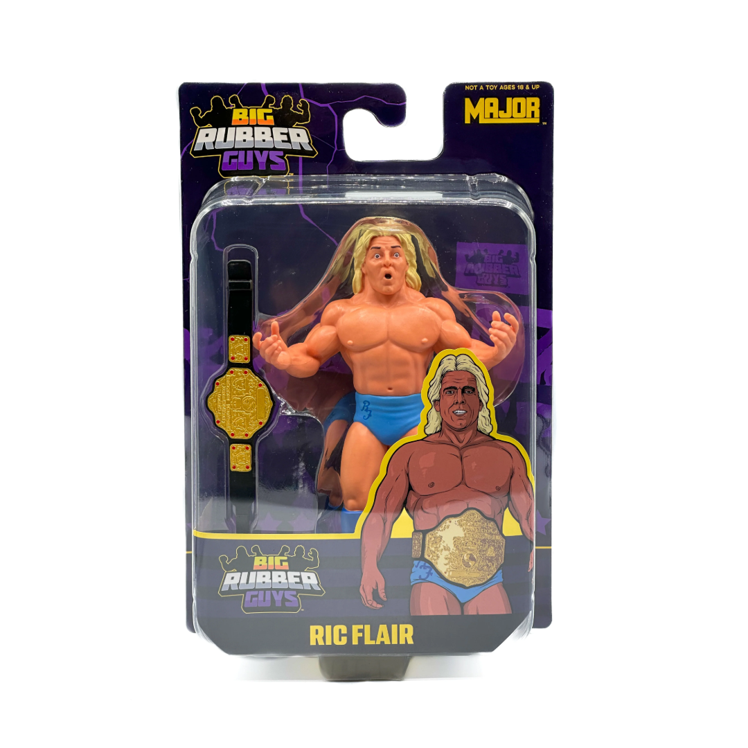 Rick Flair with Belt (Big Rubber Guys, Major Wrestling Figure Podcast) **NEW** - Bitz & Buttons
